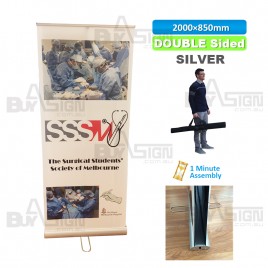 850x2000mm SILVER,Standard Double Sided Roll Up Banners